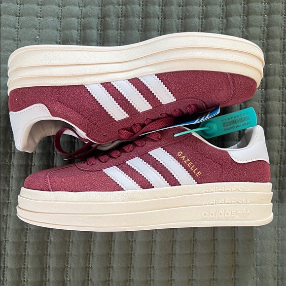 adidas Shoes - Women’s Adidas Gazelle Maroon Platform Sneakers